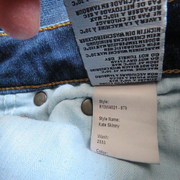 R13 Kate Skinny Jeans in Bankrobber Blue Wash - Size 24 - Picture 15 of 16